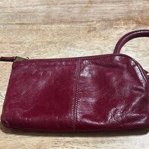 Women's Leather Sable Wristlet in Deep Burgundy